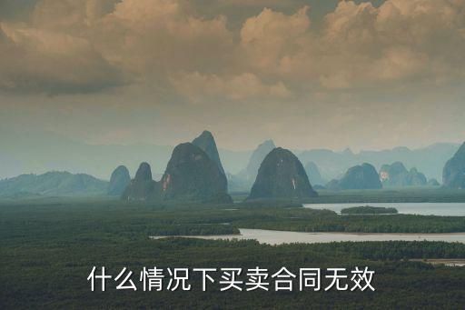 什么情況下買賣合同無效