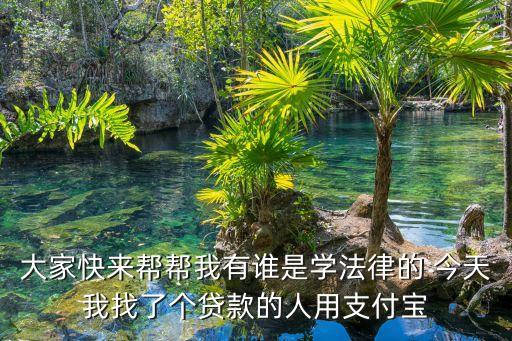 大家快來(lái)幫幫我有誰(shuí)是學(xué)法律的 今天我找了個(gè)貸款的人用支付寶