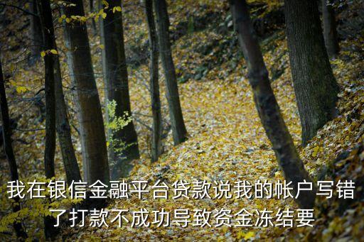平臺貸款卡號輸入錯誤資金被凍結(jié)，貸款卡號填錯資金凍結(jié)未打卡里會構(gòu)成犯罪嗎