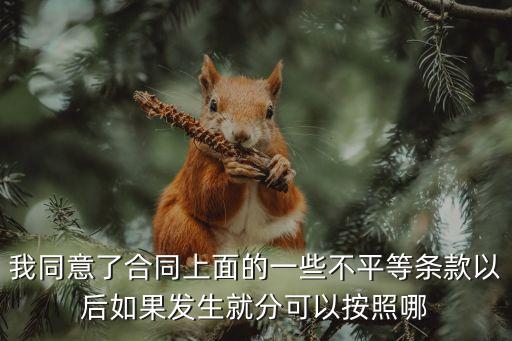 我同意了合同上面的一些不平等條款以后如果發(fā)生就分可以按照哪