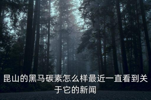 昆山的黑馬碳素怎么樣最近一直看到關(guān)于它的新聞