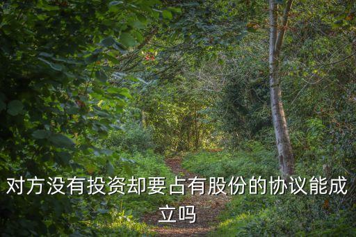 對方?jīng)]有投資卻要占有股份的協(xié)議能成立嗎