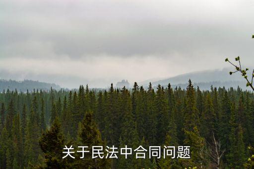 關(guān)于民法中合同問(wèn)題
