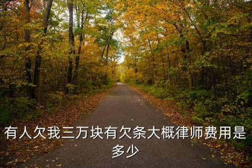 3萬(wàn)元欠款請(qǐng)律師要多少錢(qián) 知乎，有人欠我三萬(wàn)塊有欠條大概律師費(fèi)用是多少