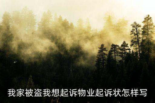 我家被盜我想起訴物業(yè)起訴狀怎樣寫