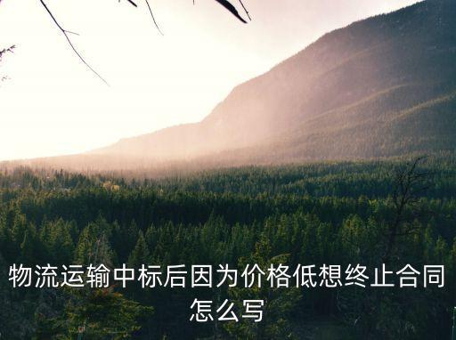 物流運(yùn)輸中標(biāo)后因?yàn)閮r(jià)格低想終止合同怎么寫(xiě)