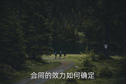 合同的效力如何確定