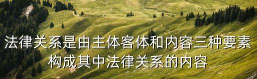 法律關(guān)系是由主體客體和內(nèi)容三種要素構(gòu)成其中法律關(guān)系的內(nèi)容