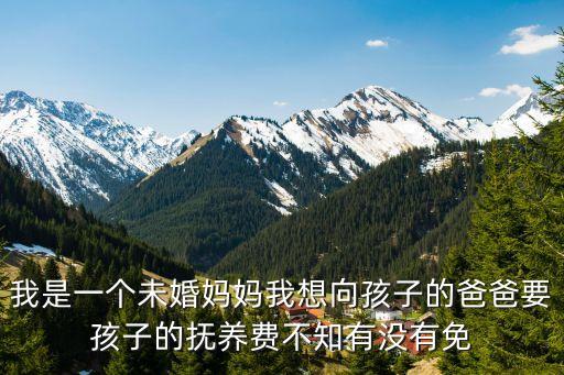 我是一個(gè)未婚媽媽我想向孩子的爸爸要孩子的撫養(yǎng)費(fèi)不知有沒有免