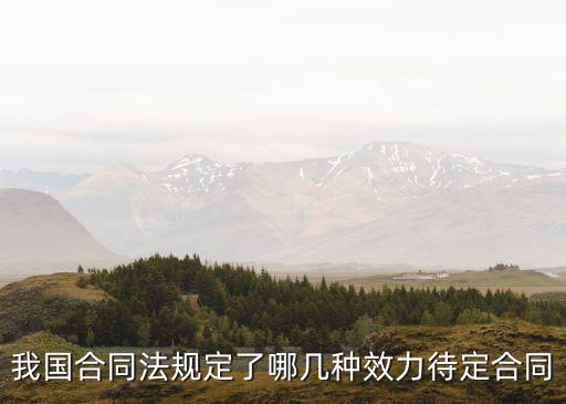 法律規(guī)定的合同有待定合同嗎，我國合同法規(guī)定了哪幾種效力待定合同