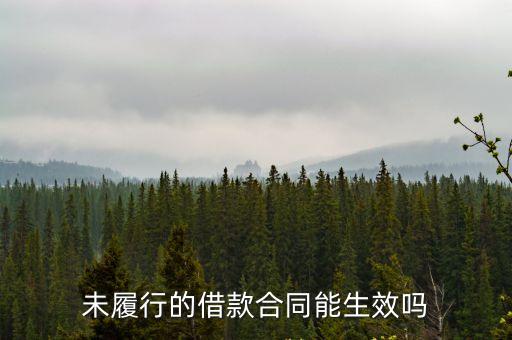 未履行的借款合同能生效嗎