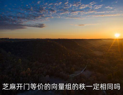 秩相同一定合同嗎，芝麻開門等價的向量組的秩一定相同嗎
