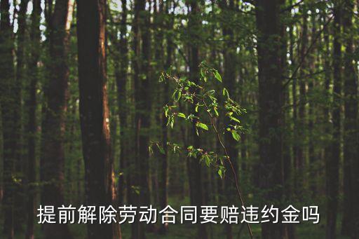 提前解約員工要賠償違約金嗎，提前解除勞動合同要賠違約金嗎