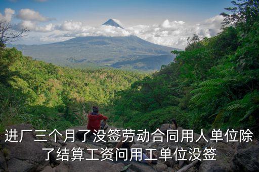 進(jìn)廠三個(gè)月了沒(méi)簽勞動(dòng)合同用人單位除了結(jié)算工資問(wèn)用工單位沒(méi)簽