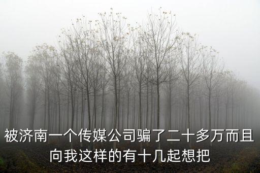 被濟(jì)南一個(gè)傳媒公司騙了二十多萬而且向我這樣的有十幾起想把
