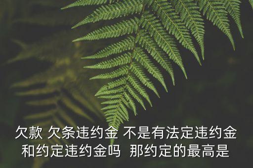 欠款 欠條違約金 不是有法定違約金和約定違約金嗎  那約定的最高是