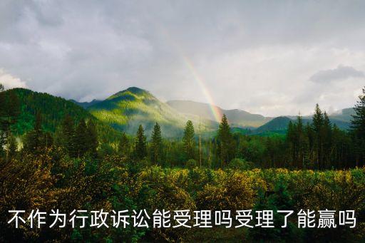 行政訴訟根本打不贏，不作為行政訴訟能受理嗎受理了能贏嗎