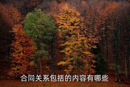 合同的法律關(guān)系有哪些內(nèi)容，請(qǐng)問(wèn)合同中有哪些法律關(guān)系 能分析下么