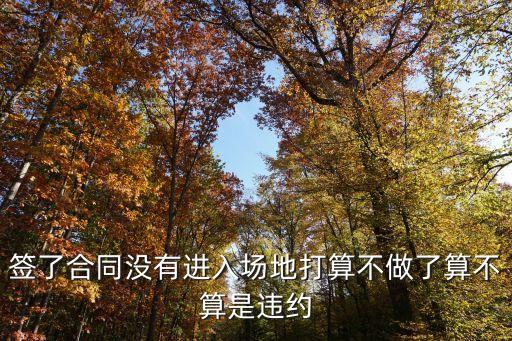簽完合同乙方不入職算違約嗎，簽了合同沒有進(jìn)入場地打算不做了算不算是違約