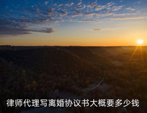 律師代理寫離婚協議書大概要多少錢