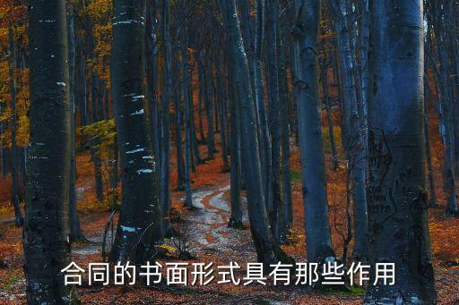 合同的書面形式具有那些作用