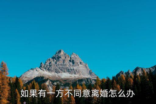 如果有一方不同意離婚怎么辦