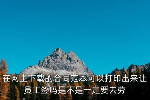 個人安裝合同協(xié)議書范本下載打印，在網(wǎng)上下載的合同范本可以打印出來讓員工簽嗎是不是一定要去勞