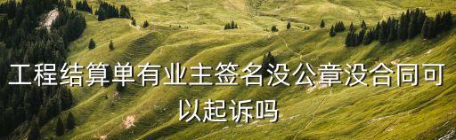 有結(jié)算單沒有合同可以起訴嗎，工程結(jié)算單有業(yè)主簽名沒公章沒合同可以起訴嗎