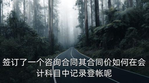 簽訂了一個(gè)咨詢合同其合同價(jià)如何在會計(jì)科目中記錄登帳呢