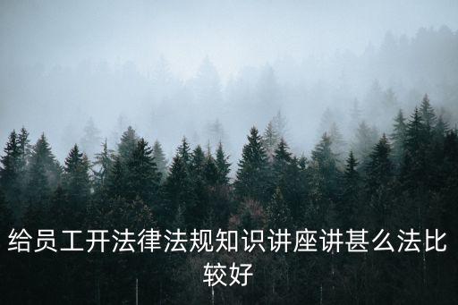 給員工開法律法規(guī)知識講座講甚么法比較好
