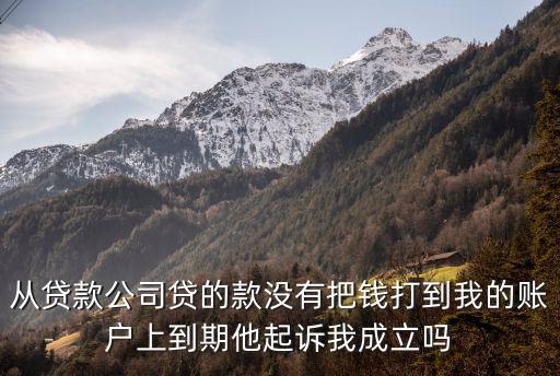 從貸款公司貸的款沒有把錢打到我的賬戶上到期他起訴我成立嗎