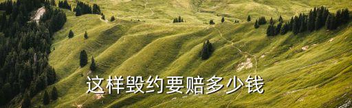 這樣毀約要賠多少錢
