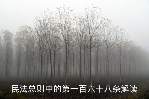 民法總則中的第一百六十八條解讀