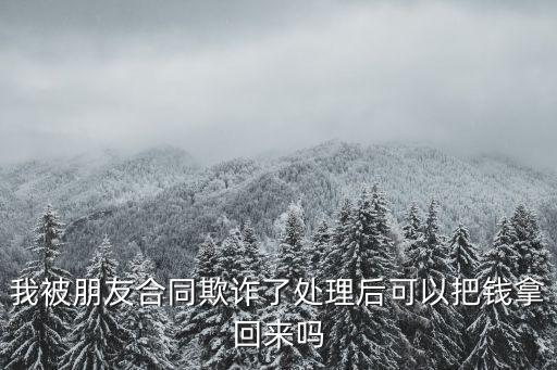 我被朋友合同欺詐了處理后可以把錢拿回來嗎