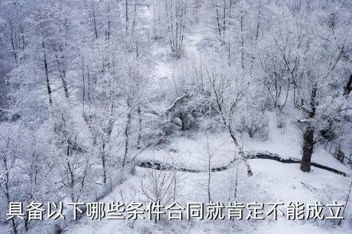 具備以下哪些條件合同就肯定不能成立