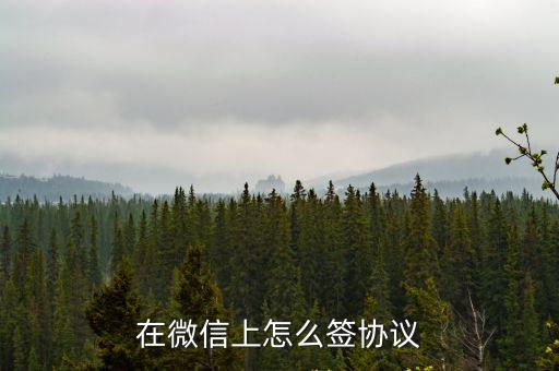 在微信上怎么簽協(xié)議