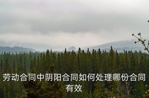 陰陽合同糾紛怎么處理，陰陽合同糾紛是怎么解決的