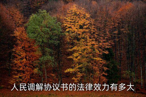 交談協(xié)調(diào)法一般具有合同效力，調(diào)解協(xié)議書的法律效力