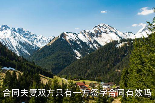合同夫妻雙方只有一方簽字合同有效嗎