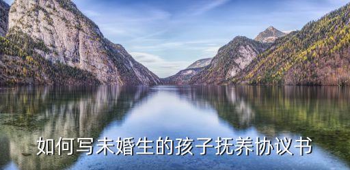 如何寫未婚生的孩子撫養(yǎng)協(xié)議書