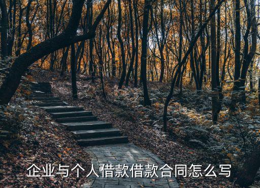 個(gè)人向企業(yè)借款合同范本，個(gè)人借款協(xié)議書該怎么寫