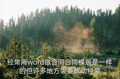 通用合同模板word，如何用Word做個(gè)合同范本