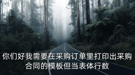 你們好我需要在采購訂單里打印出采購合同的模板但當(dāng)表體行數(shù)