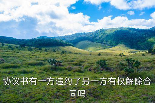 協(xié)議書(shū)有一方違約了另一方有權(quán)解除合同嗎
