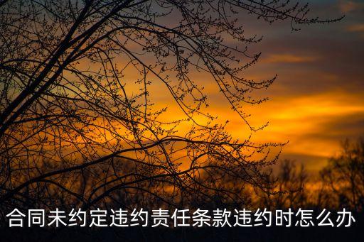 合同未約定違約責(zé)任條款違約時(shí)怎么辦