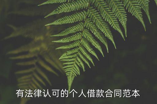 有法律認(rèn)可的個(gè)人借款合同范本