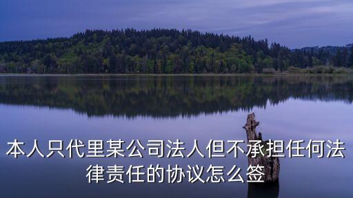 本人只代里某公司法人但不承擔(dān)任何法律責(zé)任的協(xié)議怎么簽