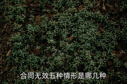 無效合同的五種情形有哪些類型，合同無效五種情形是哪幾種
