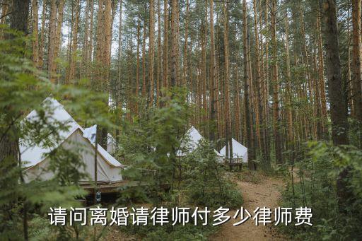請問離婚請律師付多少律師費