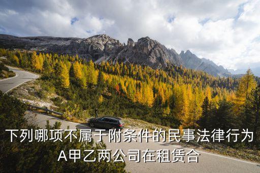 下列哪項不屬于附條件的民事法律行為A甲乙兩公司在租賃合